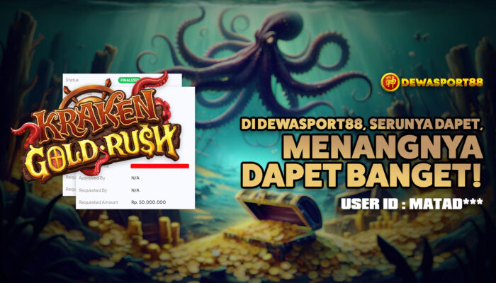 Kemenangan Member DEWASPORT88 ID MATAD*** Berhasil Menang 100 Juta di Kraken Gold Rush PG Soft