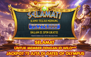 Kemenangan Gates of Olympus Rp75 Juta di DEWASPORT88