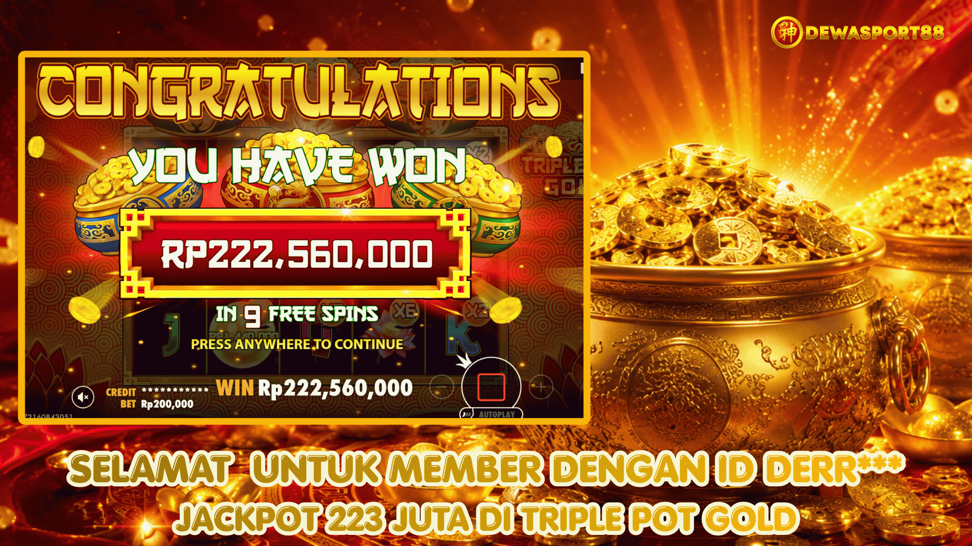 Jackpot Triple Pot Gold